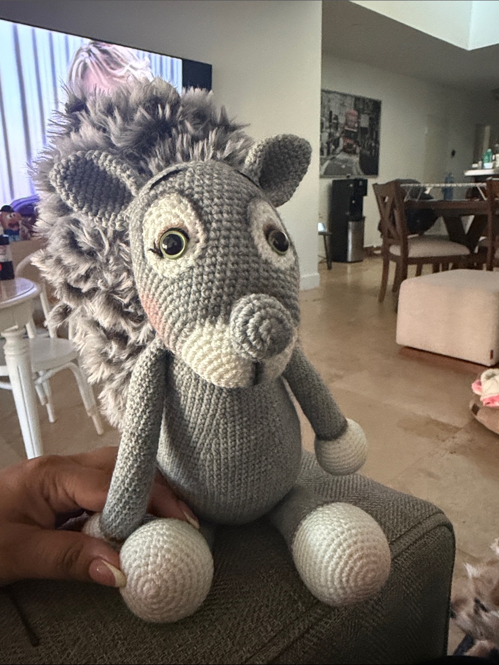 Handmade Gray Crochet Hedgehog Plush